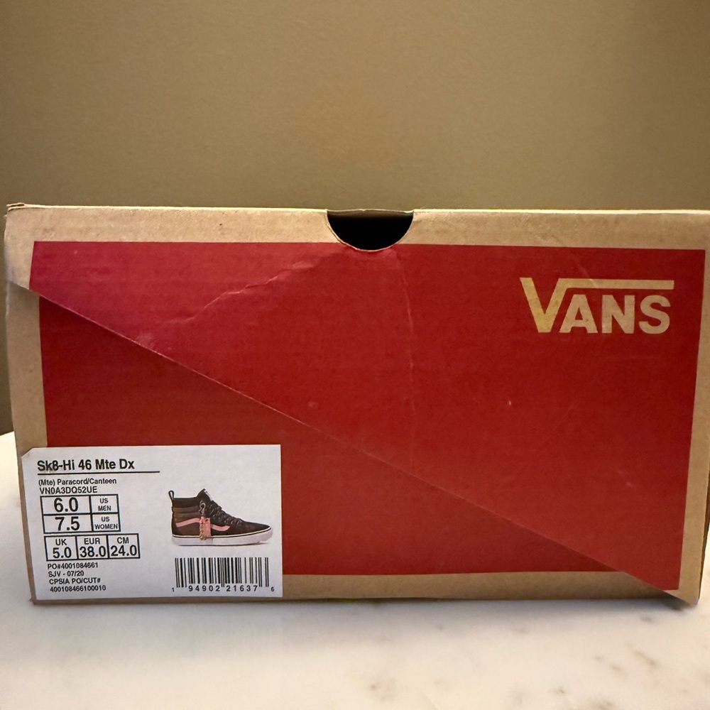 Brand new Vans Sk8-Hi 46 Mte Dx (Mite) Paracord/Canteen Men’s 6/Women’s 7.5 - Picture 2 of 11